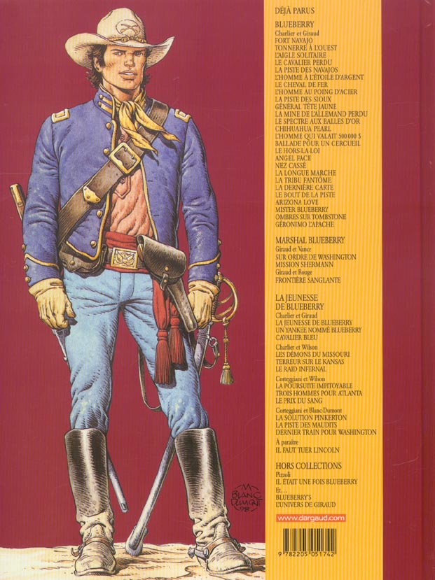 Quatrième de couverture de « LA JEUNESSE DE BLUEBERRY - TOME 12 - DERNIER TRAIN POUR WASHINGTON »