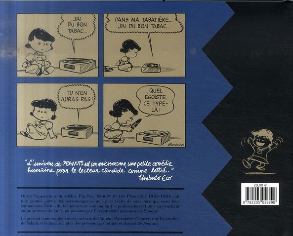Quatrième de couverture de « SNOOPY & LES PEANUTS - T02 - SNOOPY & LES PEANUTS - 1953-1954 »
