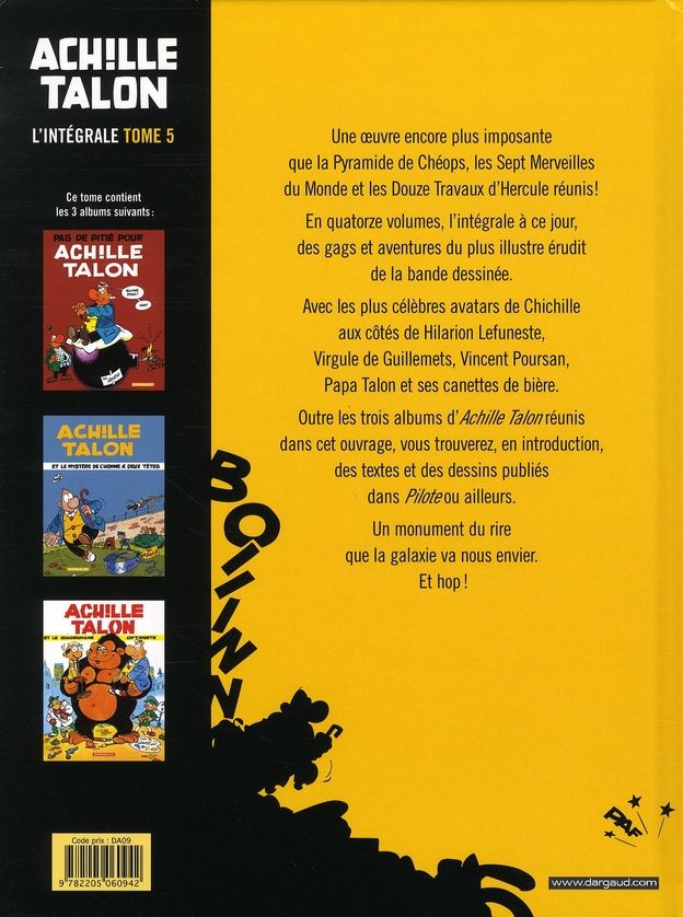Quatrième de couverture de « ACHILLE TALON - INTEGRALES - TOME 5 - MON OEUVRE A MOI - TOME 5 »