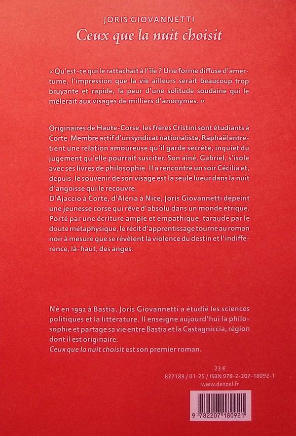 Quatrième de couverture de « CEUX QUE LA NUIT CHOISIT »