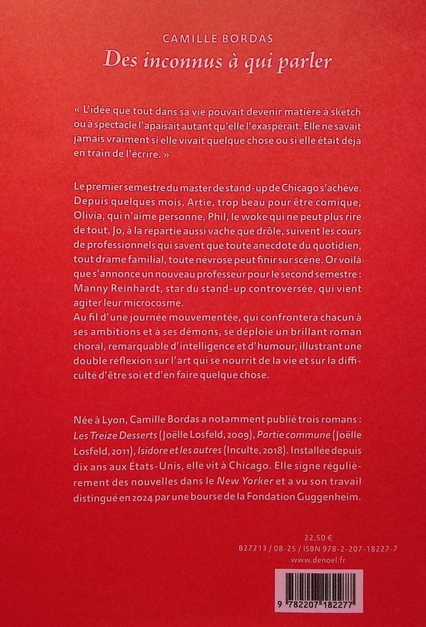 Quatrième de couverture de « Des inconnus à qui parler »