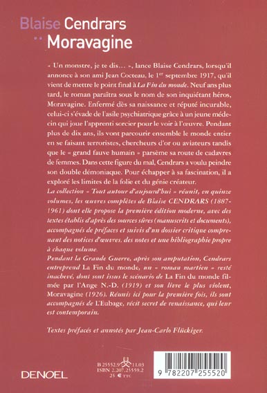 Quatrième de couverture de « TOUT AUTOUR D'AUJOURD'HUI - VII - MORAVAGINE/FIN DU MONDE FILMEE PAR L'ANGE NOTRE-DAME »