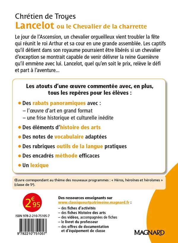 Quatrième de couverture de « Lancelot ou Le chevalier de la charrette : extraits choisis »