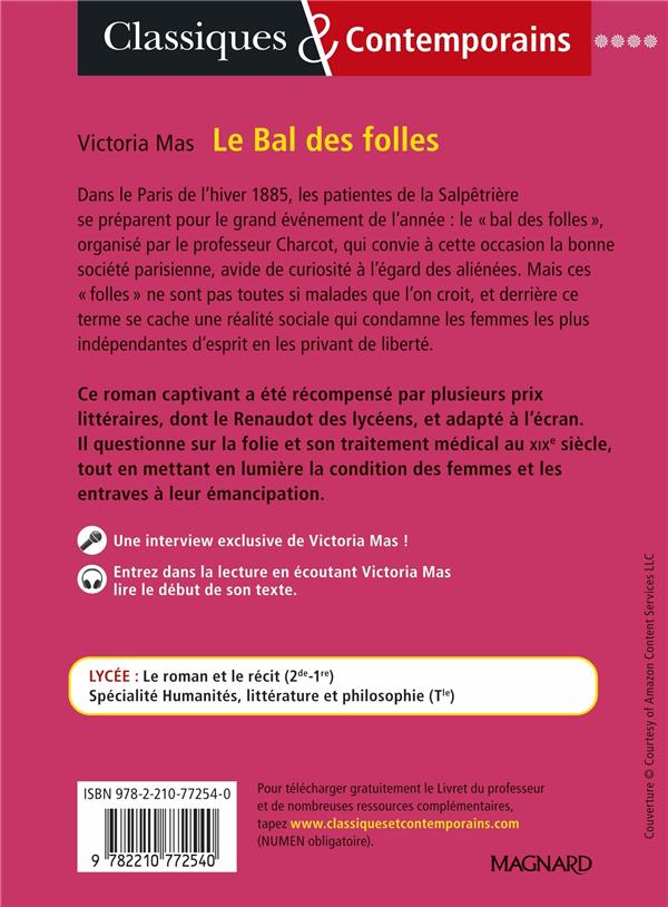 Quatrième de couverture de « Le bal des folles »