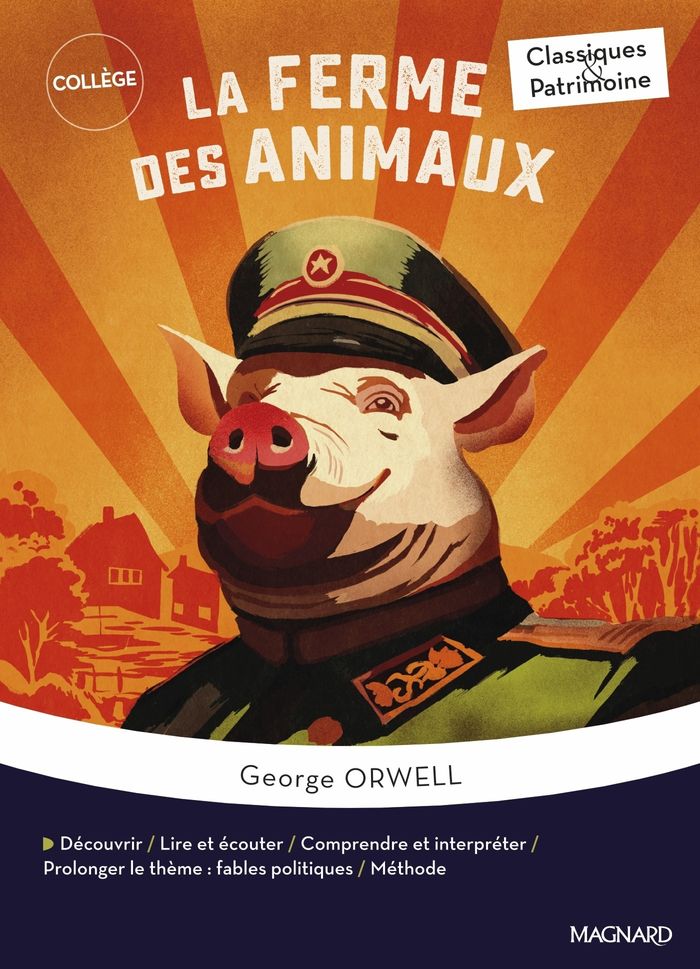 Couverture du livre « La ferme des animaux » de George Orwell, librairie Les Contes Infusés à Corte