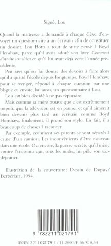 Quatrième de couverture de « SIGNE LOU »