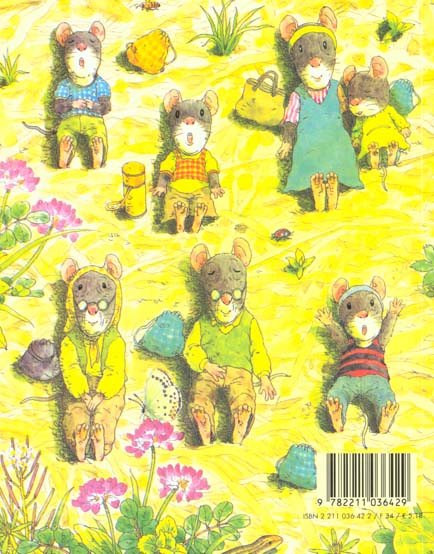 Quatrième de couverture de « LE PIQUE-NIQUE DE LA FAMILLE SOURIS »