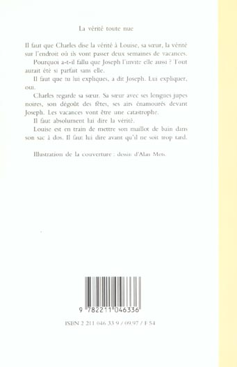 Quatrième de couverture de « LA VERITE TOUTE NUE »