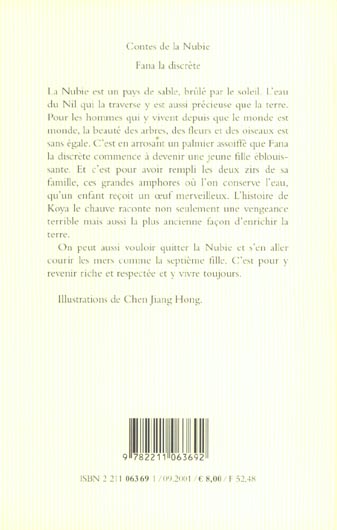 Quatrième de couverture de « CONTES DE LA NUBIE FANA LA DISCRETE »