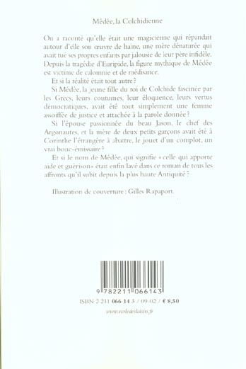 Quatrième de couverture de « MEDEE, LA COLCHIDIENNE »
