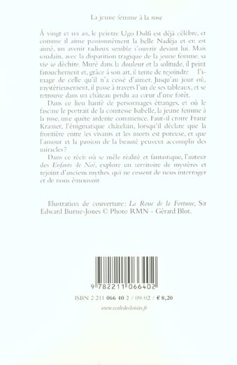 Quatrième de couverture de « LA JEUNE FEMME A LA ROSE »