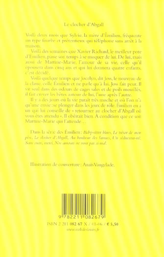 Quatrième de couverture de « LES MESAVENTURES D'EMILIEN - TOME 3 - LE CLOCHER D'ABGALL »