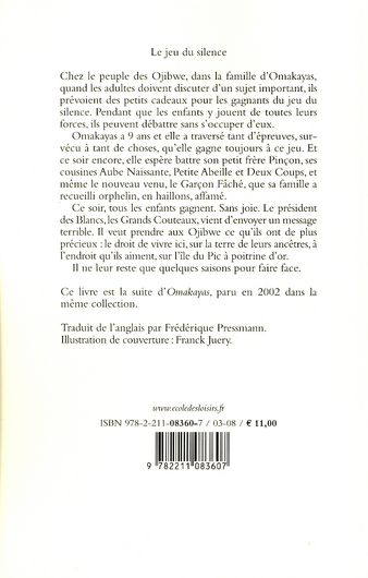 Quatrième de couverture de « Le jeu du silence »