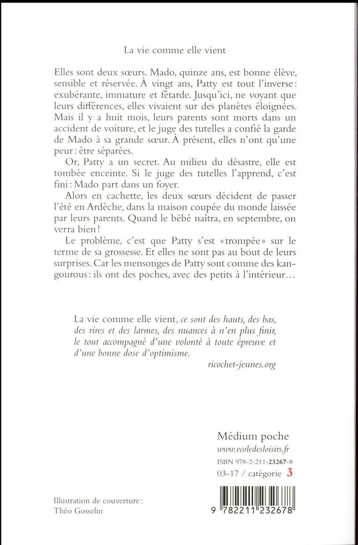 Quatrième de couverture de « La vie comme elle vient »