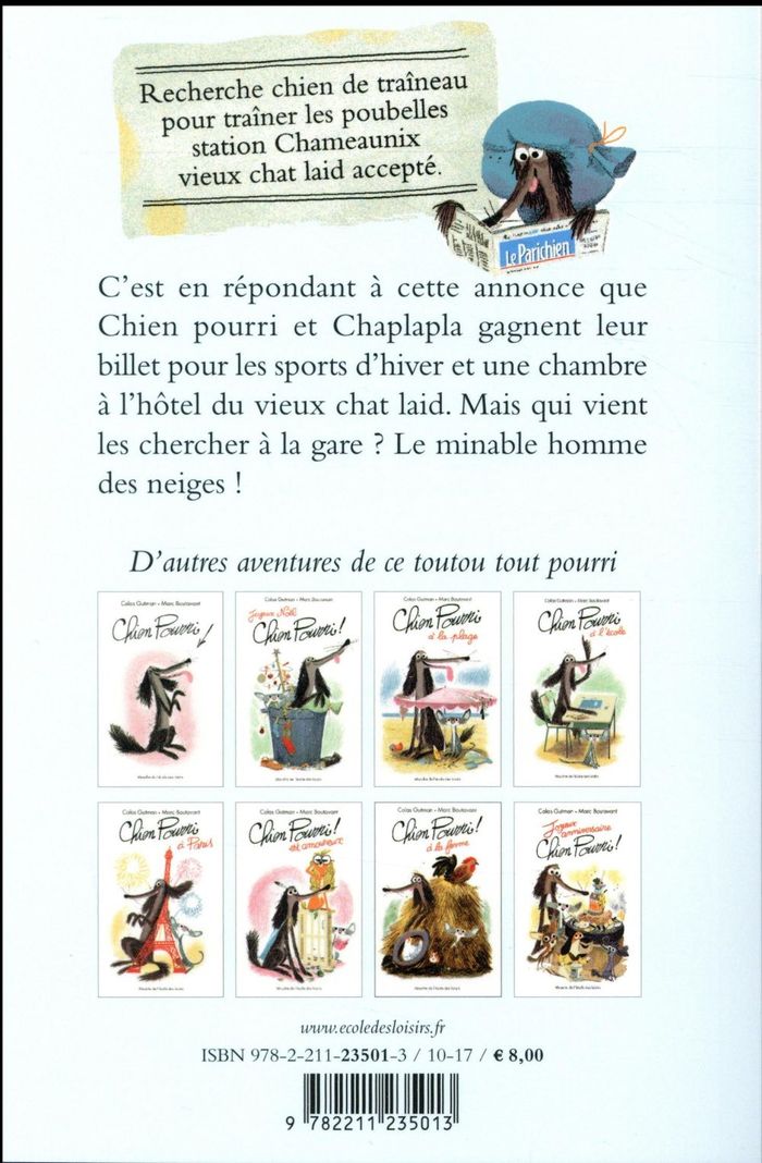 Quatrième de couverture de « CHIEN POURRI - T09 - CHIEN POURRI FAIT DU SKI »