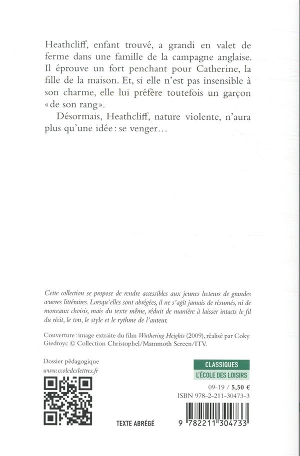 Quatrième de couverture de « Les Hauts de Hurle-Vent »