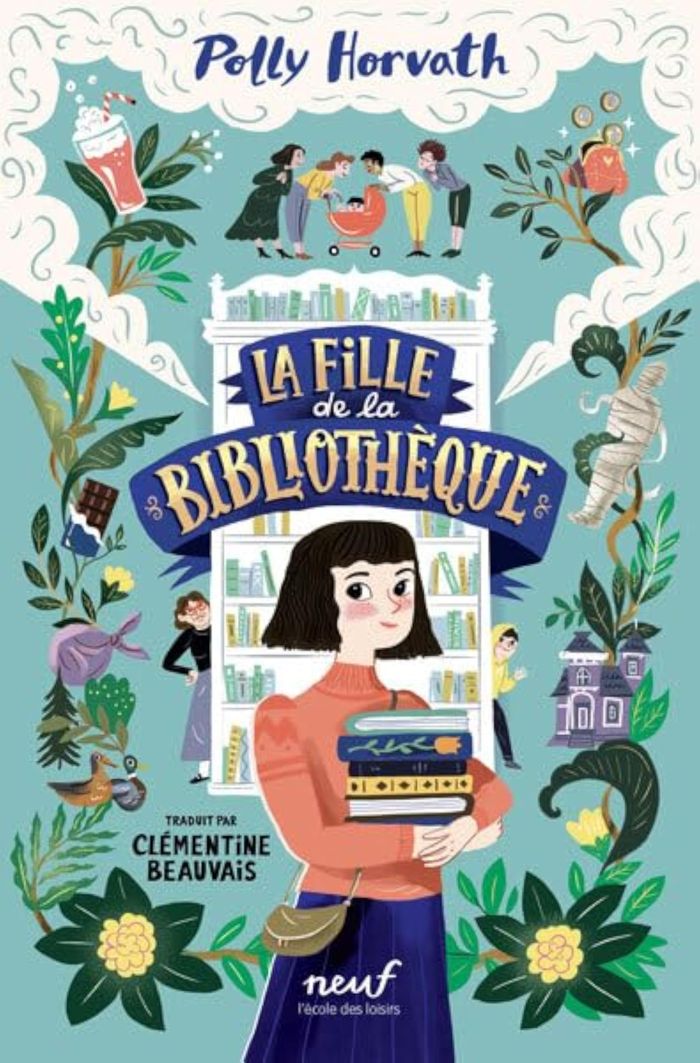 Couverture du livre « La fille de la bibliothèque » de Polly Horvath, librairie Les Contes Infusés à Corte