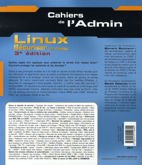 Quatrième de couverture de « SECURISER UN RESEAU LINUX »