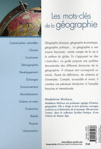 Quatrième de couverture de « LES MOTS-CLES DE LA GEOGRAPHIE »