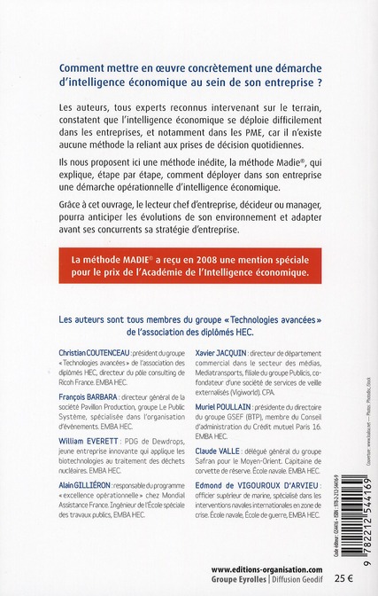 Quatrième de couverture de « GUIDE PRATIQUE DE L'INTELLIGENCE ECONOMIQUE - LA METHODE MADIE »