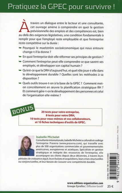 Quatrième de couverture de « LA GPEC - UNE QUESTION DE VIE OU DE MORT. »