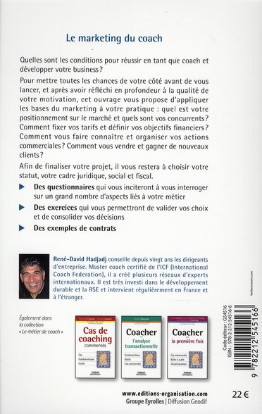 Quatrième de couverture de « LE MARKETING DU COACH - VENDRE. COMMERCIALISER. DISTRIBUER. PROMOUVOIR. »