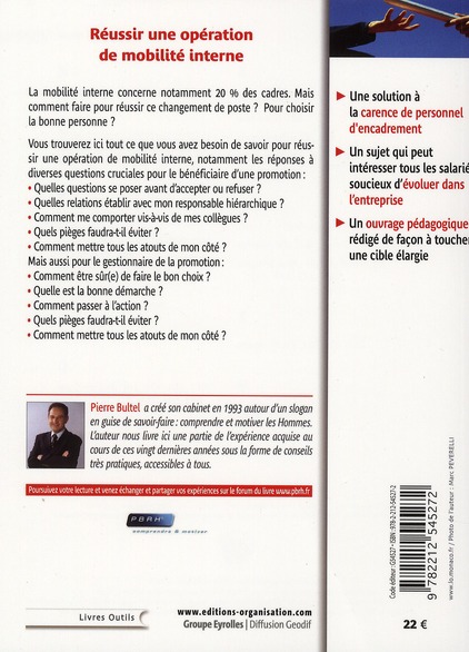 Quatrième de couverture de « MOBILITE INTERNE - COMMENT REUSSIR ? »