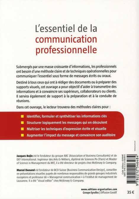 Quatrième de couverture de « LES OUTILS DE LA COMMUNICATION ECRITE ET VISUELLE - MAITRISER LES METHODES DE BASE POUR REDIGER, ILL »