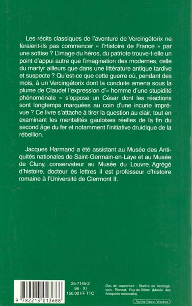 Quatrième de couverture de « VERCINGETORIX »