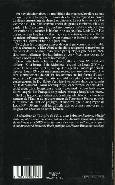 Quatrième de couverture de « LOUIS XV »