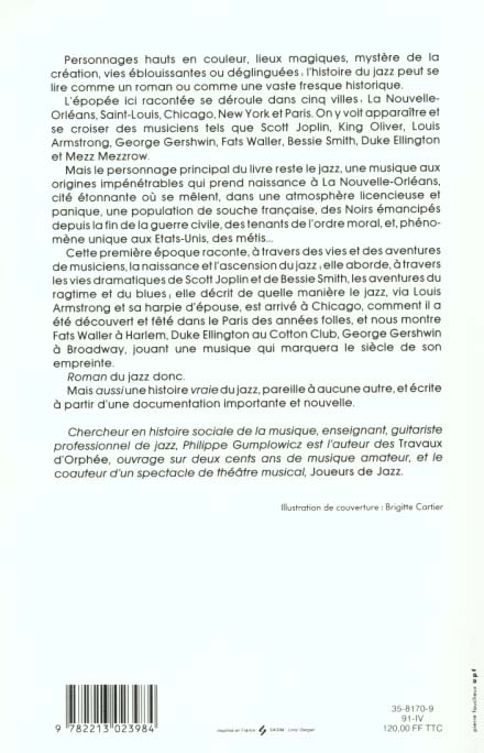 Quatrième de couverture de « LE ROMAN DU JAZZ - (1893-1930) »
