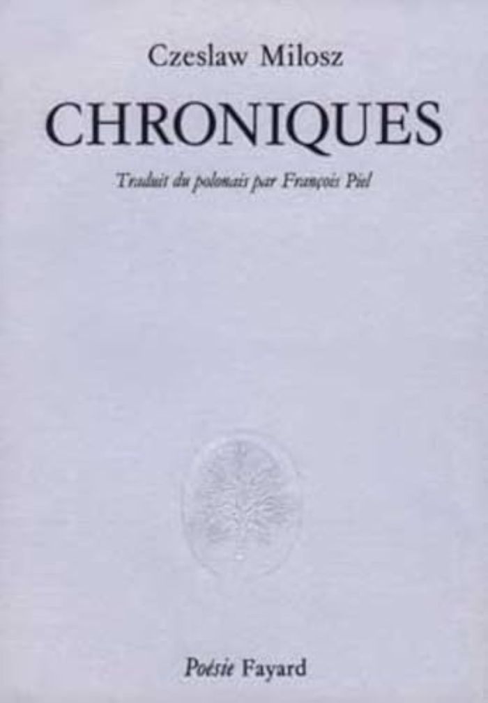 Couverture du livre « CHRONIQUES » de Czeslaw Milosz, librairie Les Contes Infusés à Corte