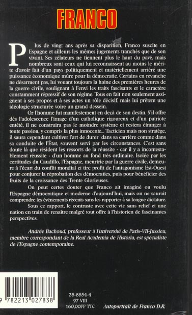 Quatrième de couverture de « FRANCO - OU LA REUSSITE D'UN HOMME ORDINAIRE »