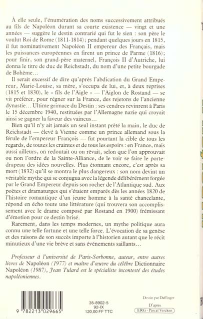 Quatrième de couverture de « NAPOLEON II »