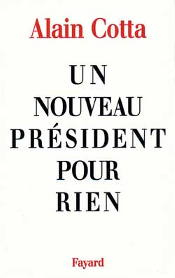 Couverture du livre « UN NOUVEAU PRESIDENT POUR RIEN », librairie Les Contes Infusés à Corte