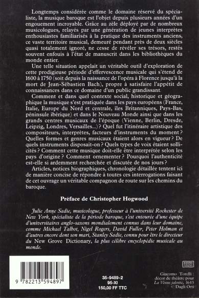 Quatrième de couverture de « GUIDE DE LA MUSIQUE BAROQUE »