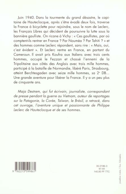 Quatrième de couverture de « L'AVENTURE DE LECLERC »