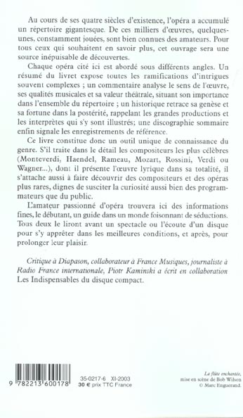 Quatrième de couverture de « MILLE ET UN OPERAS »