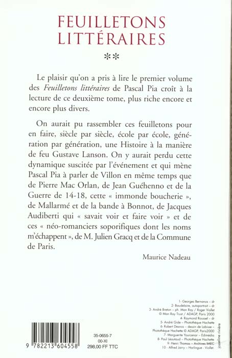 Quatrième de couverture de « FEUILLETONS LITTERAIRES - TOME 2 - 1965-1977 »