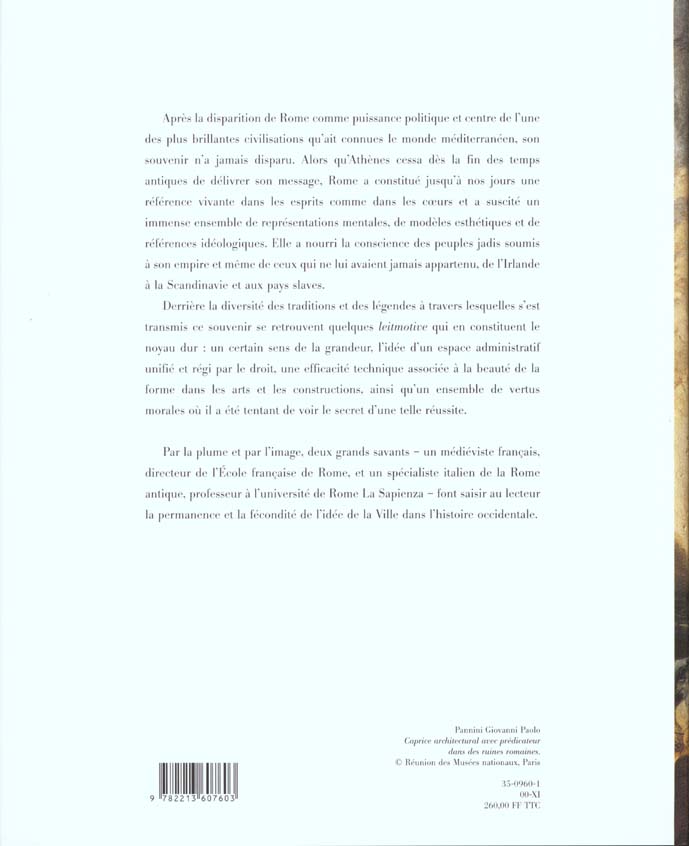Quatrième de couverture de « ROME L'IDEE ET LE MYTHE DU MOYEN AGE A NOS JOURS »