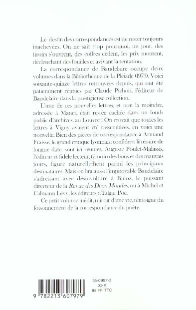 Quatrième de couverture de « NOUVELLES LETTRES »