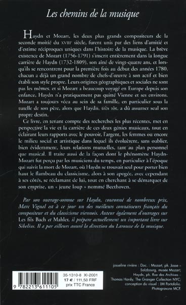 Quatrième de couverture de « HAYDN ET MOZART »