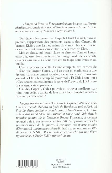 Quatrième de couverture de « CARNETS (NOUVELLE EDITION) - (1914-1917) »
