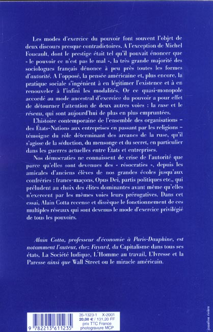 Quatrième de couverture de « L'EXERCICE DU POUVOIR »