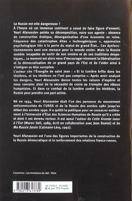 Quatrième de couverture de « DE LA RUSSIE - LES ENJEUX ACTUELS »