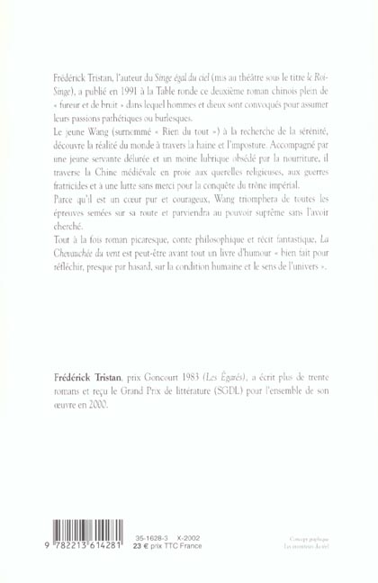 Quatrième de couverture de « LA CHEVAUCHEE DU VENT »