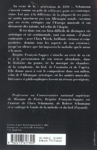 Quatrième de couverture de « SCHUMANN »