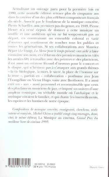 Quatrième de couverture de « PIERRE HENRY »