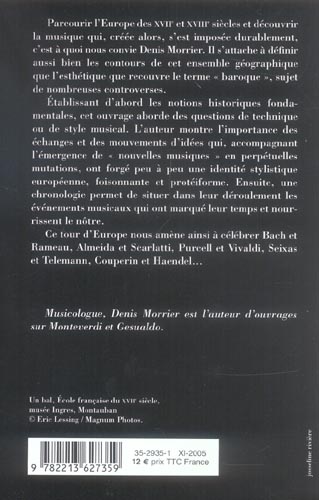Quatrième de couverture de « CHRONIQUES MUSICIENNES D'UNE EUROPE BAROQUE »