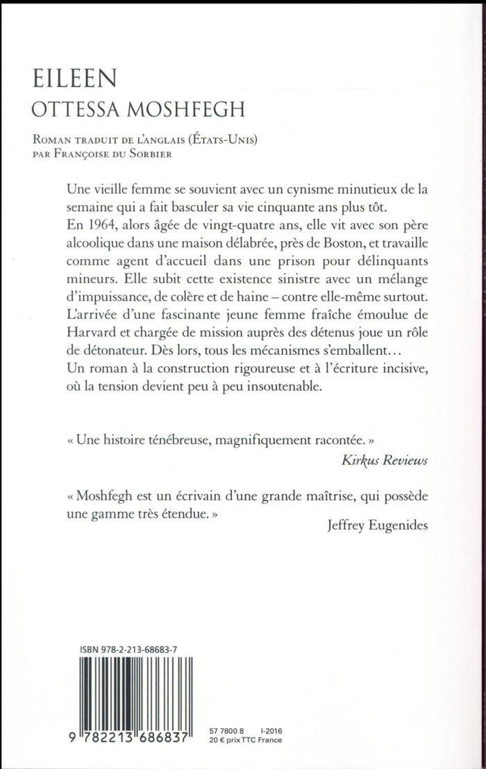 Quatrième de couverture de « Eileen : roman »
